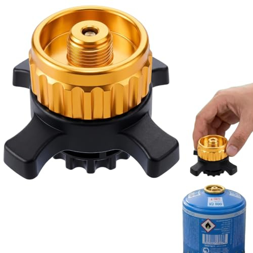 Yooyan Gaspatroner adapter EN417 skruvventil camping mässing | Mässingslegering, perfekt för camping, vandring, husbil, utomhusmatlagning