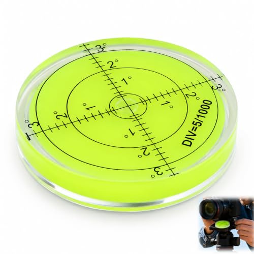 Nivel de Burbuja Circular, Burbuja de Nivel Redondo 60 mm de Precisión con Escala, Inclinómetro Horizontal para Cámaras, Trípodes, Instrumentos de Medición, Maquinaria, Caravanas y Equipos Técnicos