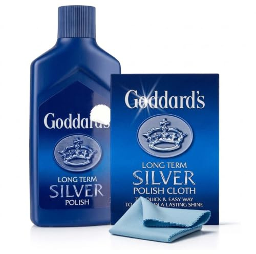 Long Term Silver Polish 125ml with Silver Polishing Cloth Professional Silver Cleaner for Jewellery, Cutlery & Antiques Anti-Tarnish Protection Restores Shine & Removes Tarnish