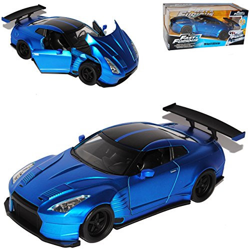 Nisan Skyline GT-R R35 Ben Sopra Fast and The Furious 7 Coupe Blau Ab 2008 1/24 Jada Modell Auto