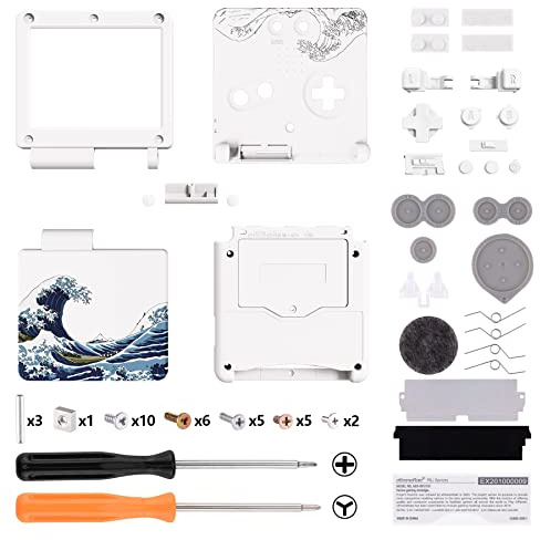 eXtremeRate Full Gehäuse für Nintendo Gameboy Advance SP,IPS Ready Upgraded Hülle & Tasten Set, DIY-Ersatz Case Shell Buttons für gba SP IPS&Standard LCD(KEIN Konsole&Platine)-Welle