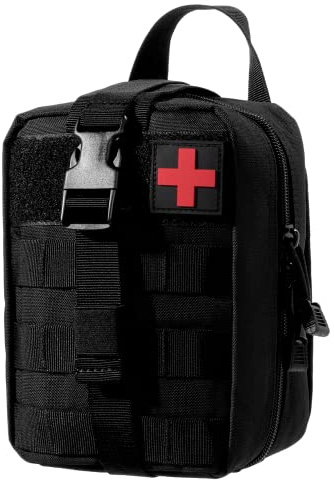 Kyrio Pochette de premiers secours vide tactique Molle sac médical d'extérieur sac à outils EMT pour médical, escalade, outils de sauvetage, sac banane multifonction militaire (rouge)