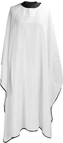 Grembiule da Parrucchiere,Mantello da Barbiere da Salone per Uomo Donna,Circonferenza del collo regolabile Mantello da Taglio a Prova di Perdite,per Acconciatura, Taglio e Capelli che Muoiono(Bianco)