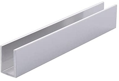 Brite Anodized 3/8 Fixed Panel Shower Door Deep U Channel 95 Inches by Fab Glass and Mirror