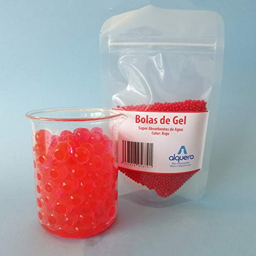 Alquera Gelkugeln zur Dekoration, Hydrogel für Pflanzen, 100 g, Rot
