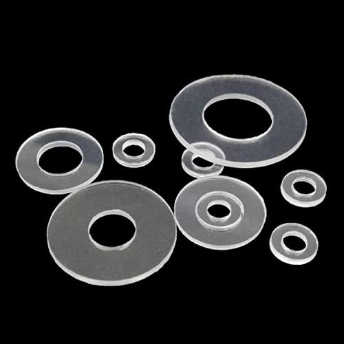100 Stück M1.6 M2 M2.5 M3 M4 M5 M6 M8 M10 M12 weicher Hartplastik PVC transparent Isolierung Unterlegscheibe - M5 x 12 x 1 mm, hart