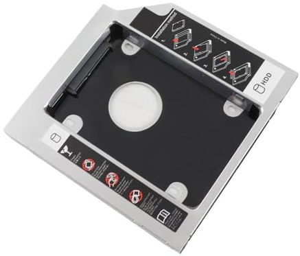 12,7 mm SATA HDD/SSD Optisk Enhet Monteringsfäste med Skruvmejsel,Hdd Hårddiskfack Svart 12,7 Mm Aluminium Sata Hdd Ssd-hölje Hårddiskfack Optisk Dvd-adapter för Bärbar Dator