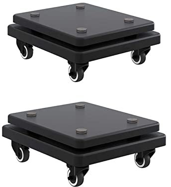 XJKH 2 pies de aislamiento de altavoces con ruedas móviles, soporte de subwoofer de 2 pisos, base estabilizadora elevadora para altavoz estándar encendido