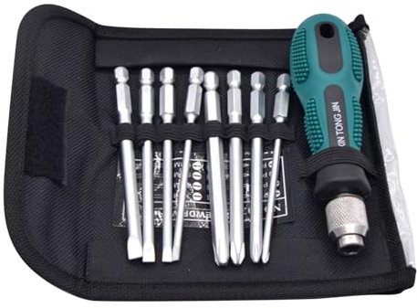 EULAPGOE Juego de Destornilladores Largos 9 Piezas, SL3-SL6, PH0-PH3 Juego de Destornilladores de Estrella, Juego de Puntas magnéticas largas, Juego de Puntas eléctricas Herramientas