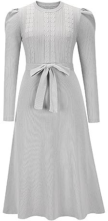 Cocila Vestito Donna Battesimo Vestito Nero Donna Elegante Lungo Tubino Donna Longuette Abito Cerimonia Donna Elegante Abiti Damigella Fucsia Vestito Corto Morbido Donna (Grey, XL)