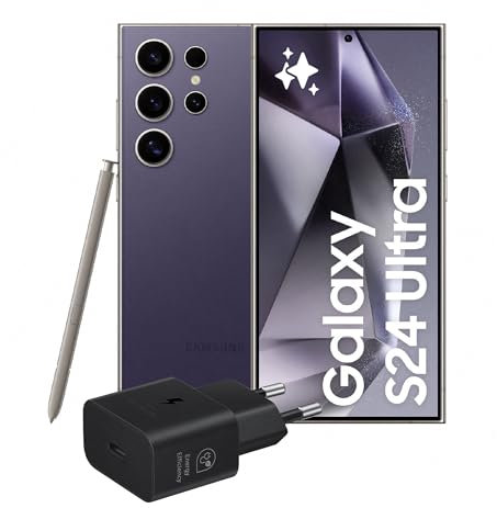 Samsung Galaxy S24 Ultra Smartphone AI, Caricatore incluso, Display 6.8'' QHD+ Dynamic AMOLED 2X, Fotocamera 200MP, RAM 12GB, 512GB, 5.000 mAh, Titanium Violet [Versione italiana]