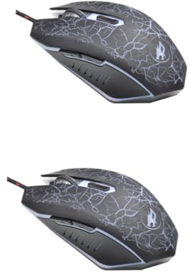 OSALADI 2pièces Souris USB Filaire Gamer avec Réglages De Dpi Jusqu à Boutons Et Couleurs Lumineuses Idéale pour Pc Et Ordinateurs Portables Noir