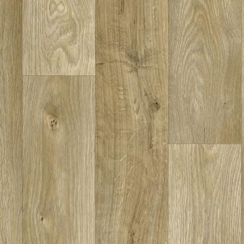 Light Brown Wood Effect Anti Slip Vinyl Flooring For LivingRoom, Hallways, Kitchen, 1.90mm Vinyl Sheet, Waterproof Lino Flooring-9m(29'5) X 4m(13'1)-36m²