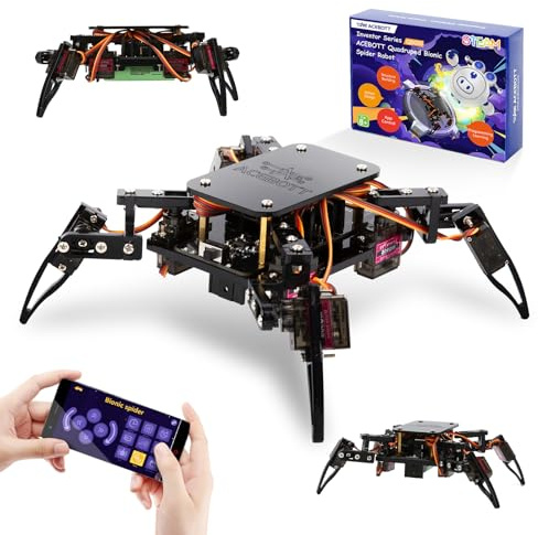 ACEBOTT STEM Robotics Science Kits for Adults, ESP8266 Spider Robot Building Kit, App Remote Control, Walking Crawling Fun Educational Toy for 12 + Year Old Boys, Girls, Teens, Adults Unique Gifts