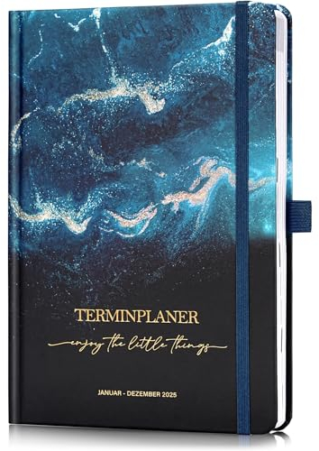 kalender 2026 - Terminplaner 2026 von Januar 2026 bis Dezember 2026, Kalender 2026 Buchkalender, Wochenplaner 2026 mit Innentasche, Elastischer Verschluss, 21.3 x 14.7cm