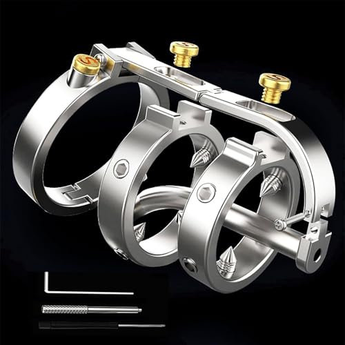 Steampunk Edelstahl Peniskäfig Mit Spikes Keuschheitskäfig, Herren Chastity Cage mit Harnröhren Dilatator, Mechanische Multifunktionale Schloss Bondage Sex Spielzeug für Männe