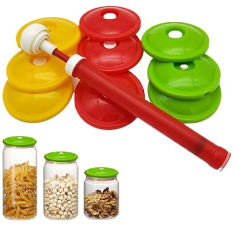 Sellador al vacío de tarros, ahorro de alimentos al vacío, sellador al vacío de tarros de conservas, bomba de sellado manual de alimentos, selladores manuales portátiles al vacío con bomba de vacío y