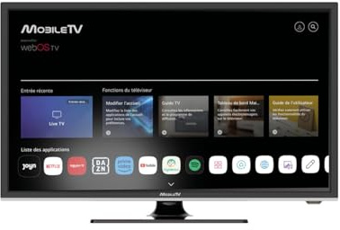 MOBILETV Smart WebOS 19'' - 47 cm - 12V / 24 V / 230V - TV CONNECTE pour Camping Car/Caravanes/WiFi - Bluetooth - Lecteur DVD - Triple Tuner - Garantie 3 Ans (22'')