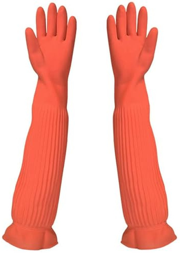 Générique Long Rubber Gloves - Household Cleaning Gloves, Kitchen Cleaning Gloves, Long Sleeve Household Gloves for Kitchen, Garden, Car Washing, Work