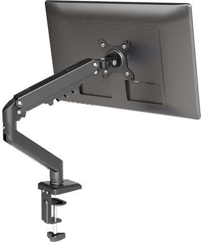 Claiks Monitor Halterung für 15-32 Zoll Bildschirme, Ständer Hält 2~9 kg, Monitor Halterung 1 Monitor, Höhenverstellbare mit Neigungen,Schwenken,Dreht,VESA 75 & 100 mm,Schwarz