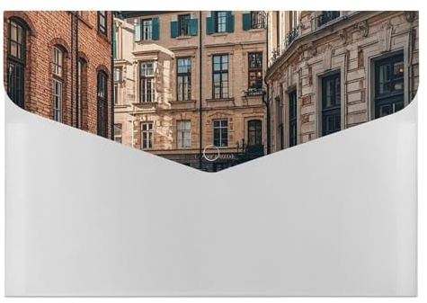 Facade Architecture Urban Image File Folder for Work File Organizer with 6 Pockets Accordion File Folders Portable Document Paper Receipt Organizer Folder Office Supplies 13x9.1 Inch