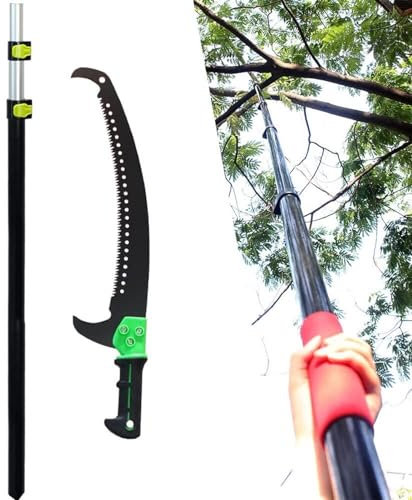 SXYKXYDL 24FT Extendable Tree Pruner Pole Saw Manual Aluminum Alloy Pole Pruning Saw Long Tree Pruner High Reach Tree Pring Tools for Branches Under 5.9 Diameter
