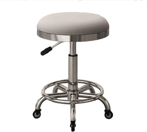 Generisch Sattelhocker mit Fußstütze, 360° drehbarer Rollstuhl mit 5 Rollen, Salon, Büro, höhenverstellbar, für Schönheitssalon, Massage, Zahnklinik, Home-Office (Farbe 2)