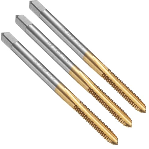 QUARKZMAN 3 Stück HSS Gewindebohrer, M4 x 0,7 Metrisch Metric Gewindeschneider, Titanbeschichtet, Rechtsgewinde