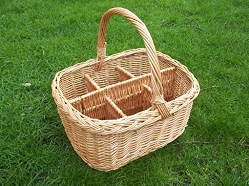 Panier à bouteilles, porte-bouteilles en osier pour 6 bouteilles