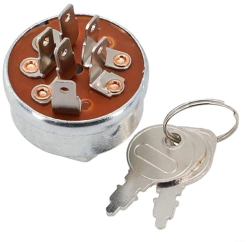 Pizgear Ensemble de contacteur d'allumage et de démarrage avec Deux clés, for tracteurs Groundsmaster Interrupteur à clé pour Tondeuse à Gazon