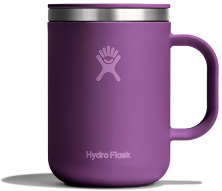 Hydro Flask Coffee Mug – Insulated Stainless Steel, Non Spill, Leak Resistant Travel Mug 24 Oz Beachplum Purple
