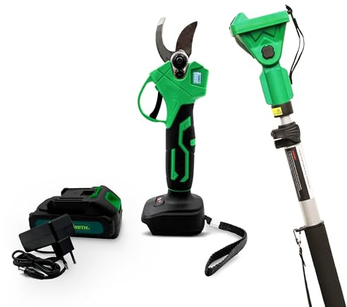 Hammersmith Akku-Gartenschere Super Set inkl. Teleskopstiel, Ladegerät & Akku - elektrische Schere für Äste - Das Original aus dem TV