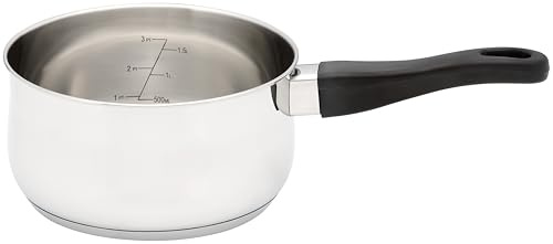 Judge Vista - Pentola in acciaio inox da 18 cm senza coperchio, pentola a induzione, piccola padella in acciaio inox con manico per rimanere freddo, lavabile in lavastoviglie e forno