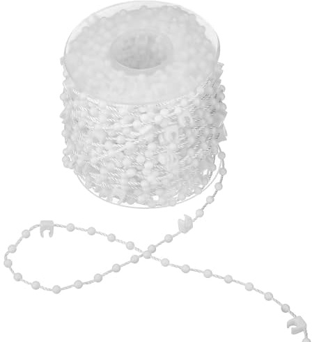Chtaoxin 20 Meter 200 Clips Vertical Blind Bottom Chain, Louver Bottom Chain,Vertical Blinds Repair Parts Suitable for 89 mm/3.5 In Slats(White)