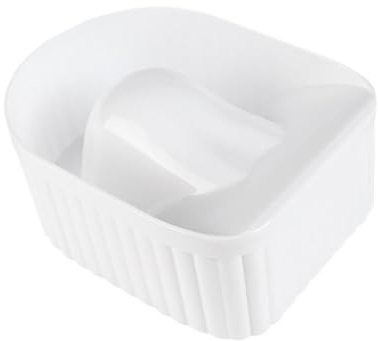 FashionCha Recipiente para remojar uñas, recipiente para quitar esmalte de uñas, herramienta artística para salón de belleza, Blanco
