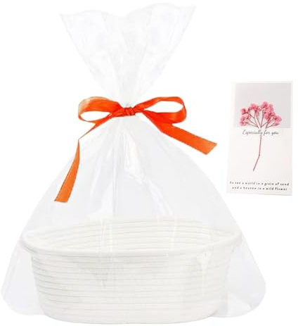 1 Stück Weiß Geschenkkorb Leer Groß Set, Korb Für Geschenke, Geschenkkorbs Leer, Geschenke Korb, Mit Einem Geschenkkorb Und Einer Grußkarte, Für Hochzeiten, Partys, Geburtstage Und Feiertage