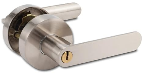 Cumnvulnt Door Handle Lock, Reversible Bedroom Door Lock with Key Set, Heavy Round Internal Door Lock for Bathroom Kitchen Office Left or Right Handing Easy Installation