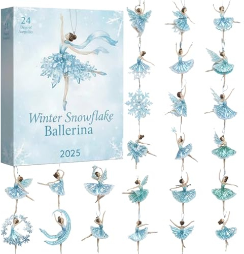 Ballerina Nedräkning 24 Dagar Akryl Tvådimensionell Jul Balett