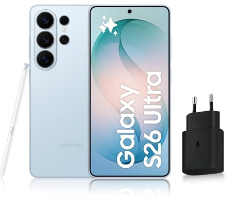 Samsung Galaxy S26 Ultra, Smartphone Android 5G avec Galaxy AI, 256 Go, Chargeur Secteur Rapide 25W Inclus, Smartphone déverrouillé, Bleu, Version FR