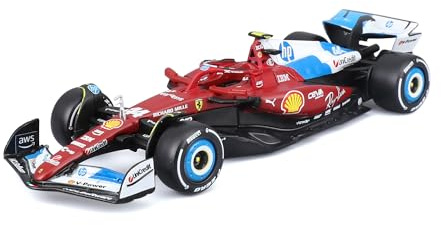 Bburago - Ferrari SF-25 Miami-livery #44 Lewis Hamilton, diecast-modellbil i skala 1:43, replika av F1-bilen från Miami GP, realistiska detaljer, officiell Ferrari-licens, 3+