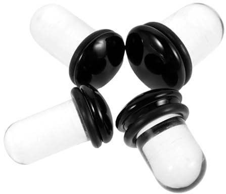 LALADEFIEE 4 st. öronproppar i glas - 8,5/9/9,5/10 mm transparenta expandermätare - Piercingsmycken - Enkelutvidgningspluggar för örsnibb och brosksmycken