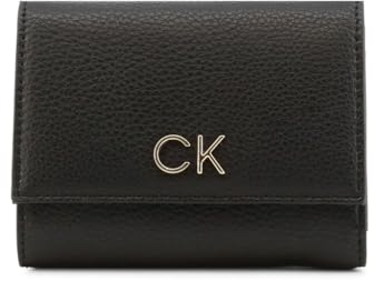 Calvin Klein Portefeuille Femme Re-Lock Trifold Md Grand Modèle, Noir (Ck Black), Taille Standard
