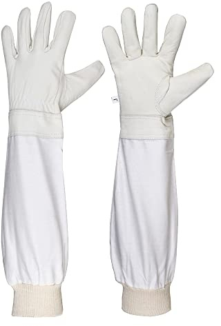 URBANSBEE Guanti Apicoltura professionale con Maniche | Guanti Lunghi in Pelle Apicoltori | Resistente alle Punture Api | Durevole e Comodo per Principianti/Esperti | 1 Paio | facile lavare | Unisex