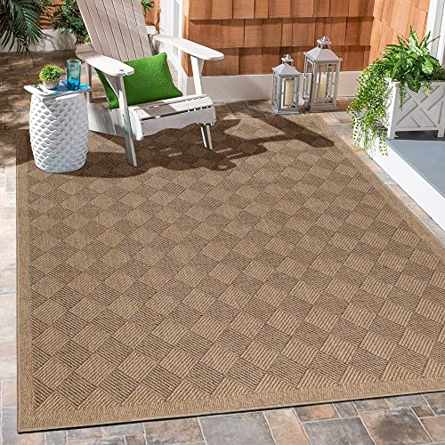 Carpetsale24 In & Outdoor Läufer Teppich 80x250 cm – Schmaler Wetterfester Teppich in Natur Jute-Optik – Ideal als Küchenläufer, Flurteppich oder Balkonteppich