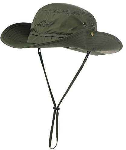 Comhats Outdoor Faltbarer Boonie Herren Buschhut mit Kinnband UPF 50+ Armygrün M 54-57CM