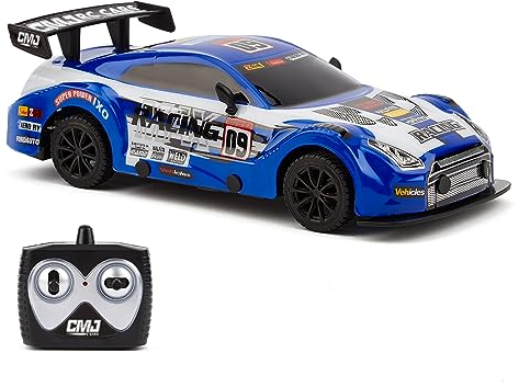 CMJ RC Cars Road Rebel Blue Bolt : Exciting 1:24 Scale Remote Control Toy Car, High-Speed Racing Fun for All Ages
