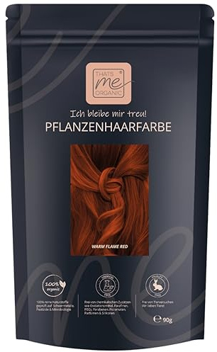 Thats me Organic® Profi Pflanzenhaarfarbe Nachfüllpack (warm flame red) – Bio Haarfarbe ohne Chemie – Ideale Haarfarbe auch während der Schwangerschaft und Stillzeit