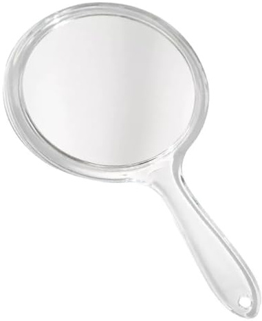 Visxcnu Espejo de Mano,Espejo de Mano de Maquillaje Profesional,Espejo de Mano Ducha,Pequeño y Portátil,para Peluquería Barberos Afeitados,Negro,1X/3X Espejo de Mano