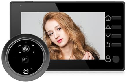 Sxhlseller Door Peephole Camera with 4.3 Screen, 145° Wide Angle & Night Vision - Smart Video Doorbell System for Home Security Surveillance