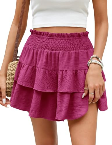 CMTOP Pantaloncini Donna Estivi Shorts Casual Elastica a Vita Alta Pantaloni Corti Pantaloncini Spiaggia Eleganti Gambe Larghe Gonna Corta Pantalone